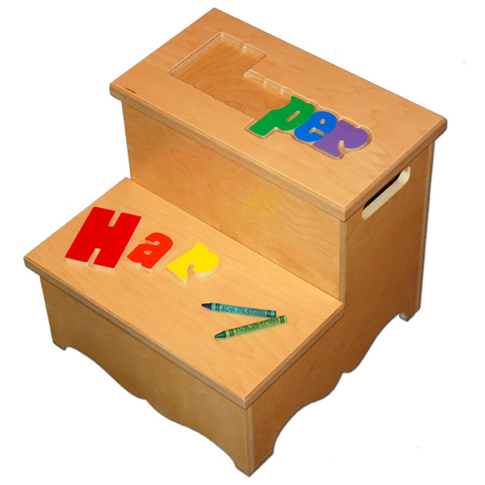 2 Step Name Puzzle Stool