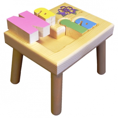 Small Name Puzzle Stool In Primary