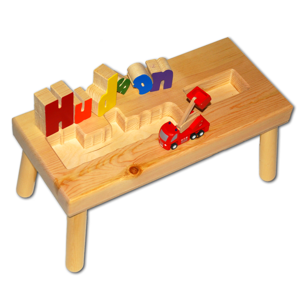 TRUCK FURNITURE CHILD STOOL ① Firetruck Name Puzzle Stool - Damhorst Toys & Puzzles Inc Store