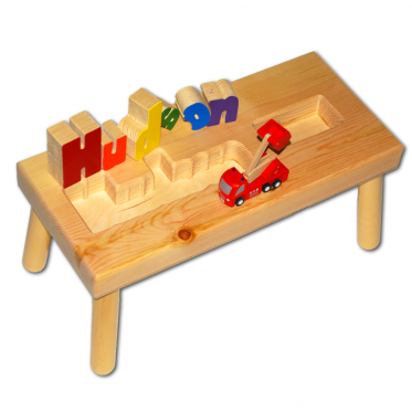 Firetruck Name Puzzle Stool Damhorst