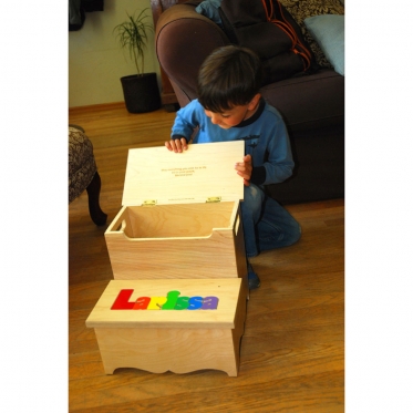 Primary Flip Top Two Step Name Puzzle Stool - Damhorst Toys