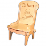 Child's Engraved Chair - Natural 