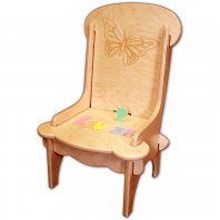 Child's Puzzle Chair with Engraved Butterfly