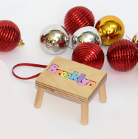 Mini Name Puzzle Stool Ornament - Pastel Colors