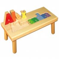 Large Name Puzzle Stool in Primary Colors