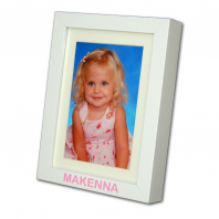 Personalized Picture Frame - White/Pink Lettering