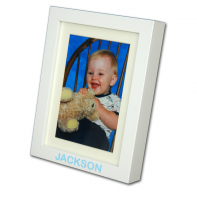 Personalized Picture Frame - White/Blue Lettering