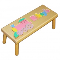 Name and Train Puzzle Stool in Pastel Colors