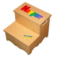 Two Step Name Puzzle Stool in Primary Colors