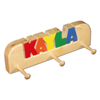 3 Peg Personalized Coat Rack in Primary Colors