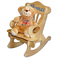 Personalized Brown Teddy Bear and Rocking Chair