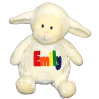 Personalized White Lamb in Primary Colors