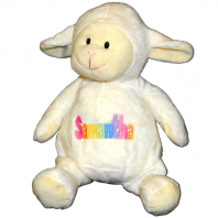 Personalized White Lamb in Pastel Colors