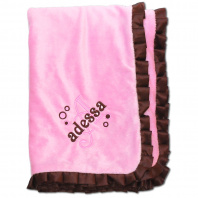 Personalized Embroidered Pink/Brown Blanket