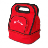 Personalized Embroidered Red Lunch Tote