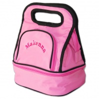 Personalized Embroidered Pink Lunch Tote