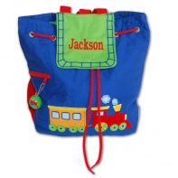 Personalized Embroidered Train Back Pack